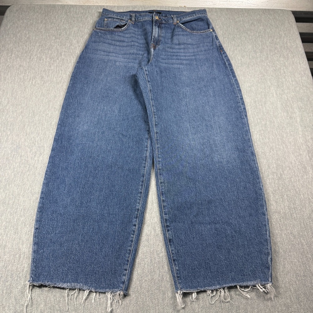 7 For All Mankind Jeans Women 31 Blue Bonnie High Rise Barrel Jeans Santa‎ Cruz